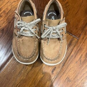 Sperry Kids Tan Boat Shoes with Memory Foam Insole